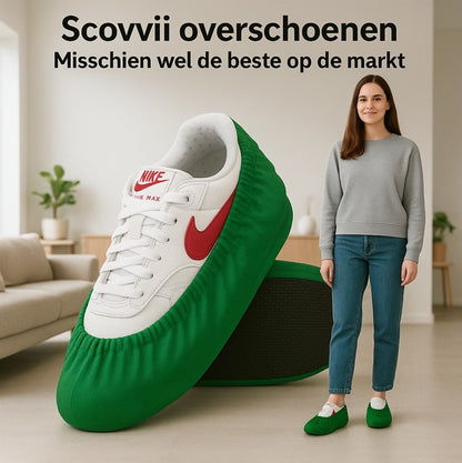 Scovvii Premium Überschuhe | Grün | Robust | Rutschfest | Waschbar | Überschuh